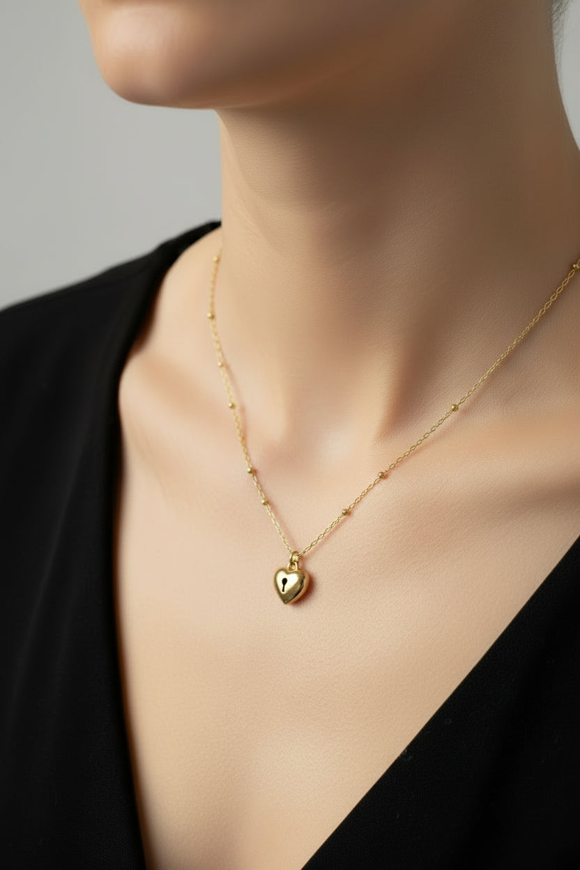 Locked heart necklace