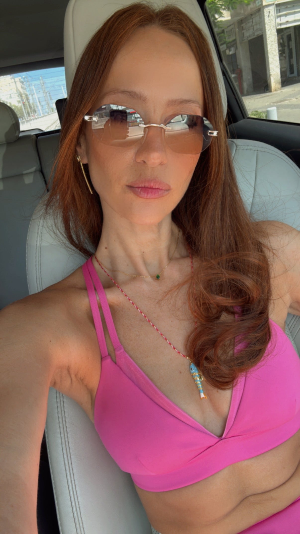 Enamel fish rope  necklace