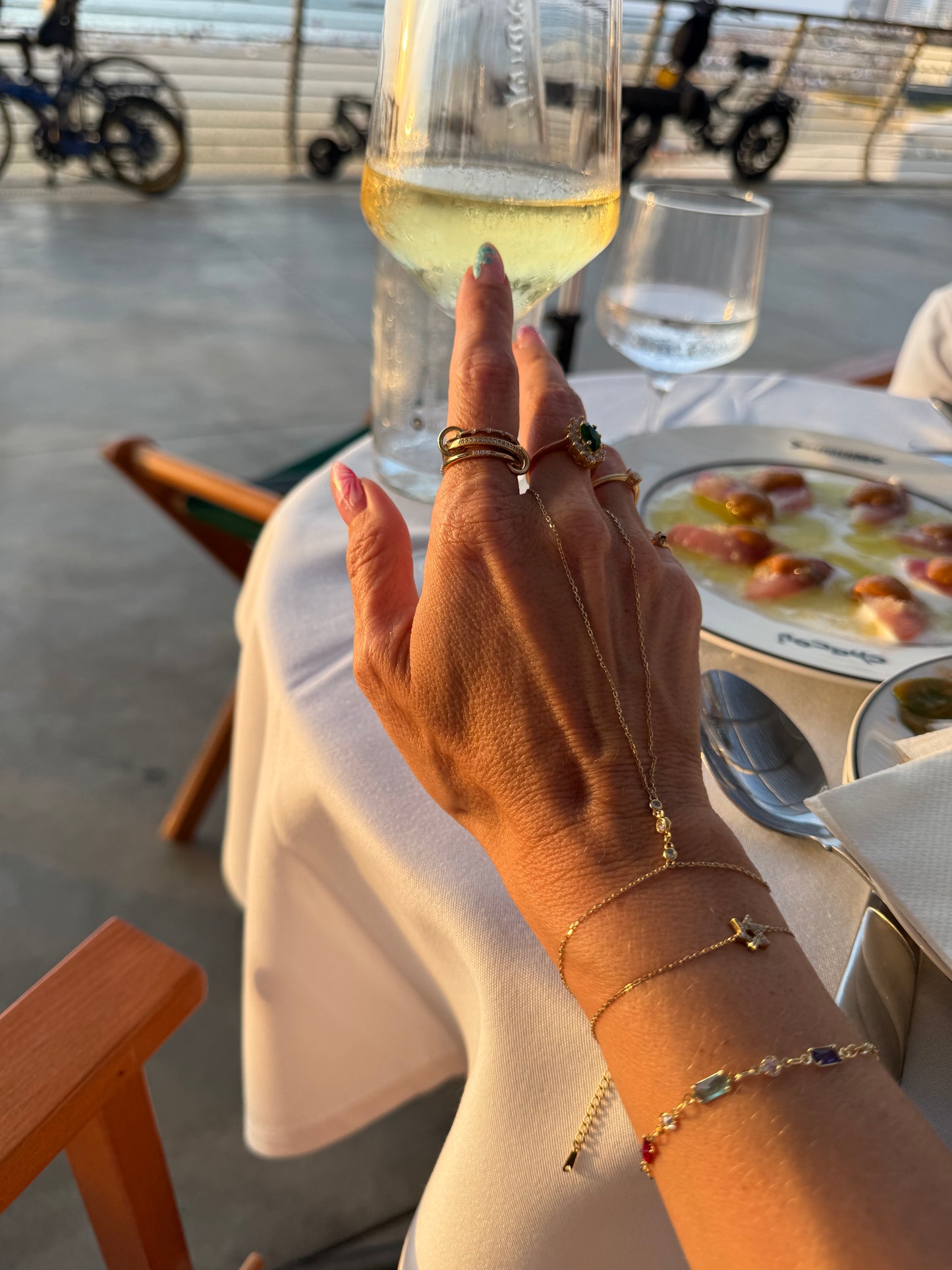 colored cubic zirconia gold plated bracelet