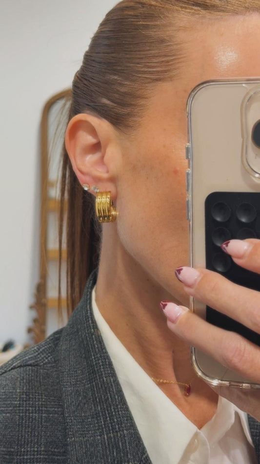 Striped hoop earrings