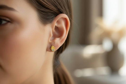 Hamsa stud earrings